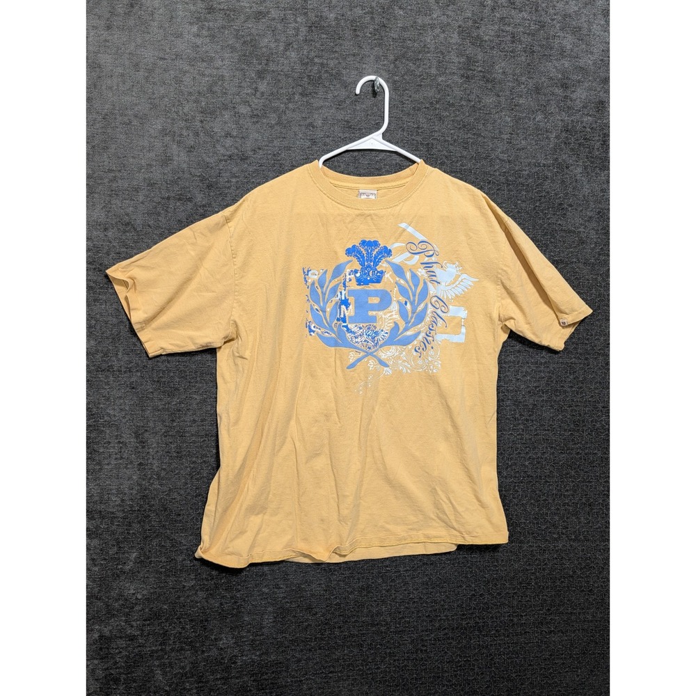 Phat Farm Classics Mens 2XL Yellow Graphic T-Shirt Crest Logo Streetwear Cotton
